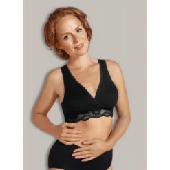 CarriwellSoutien-gorge de grossesse et allaitement cache-c?ur - Noir Carriwell en coton