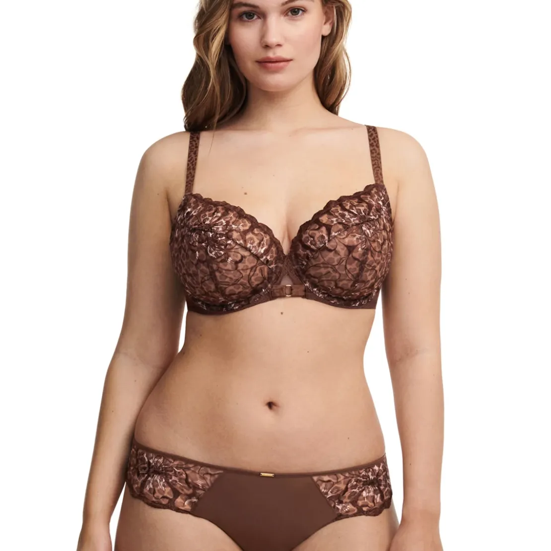ChantelleSoutien Gorge enveloppant - Marron- FLEURS