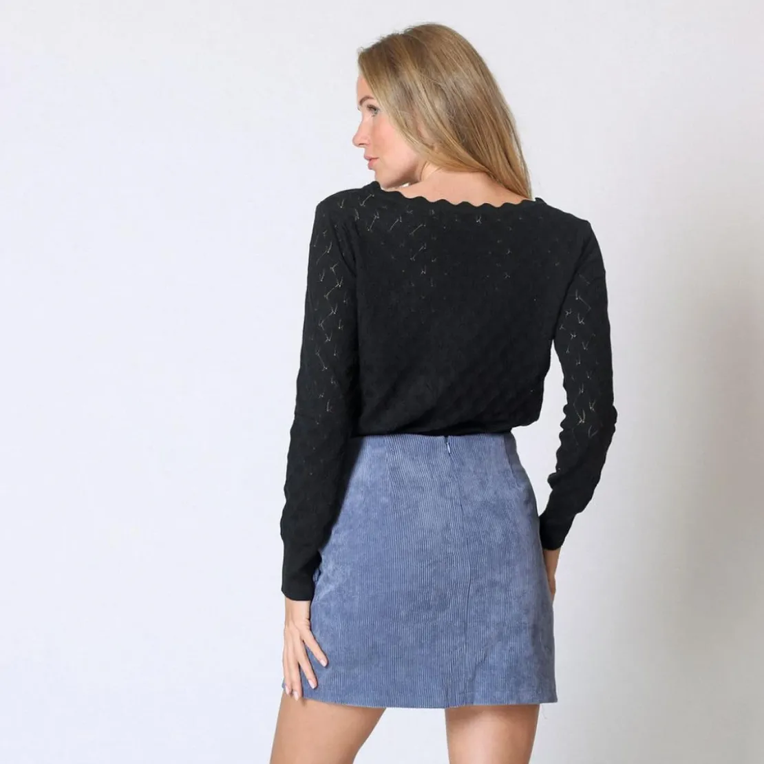 Cherry ParisMini Jupe en velours Jacksonville bleu