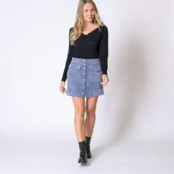 Cherry ParisMini Jupe en velours Jacksonville bleu