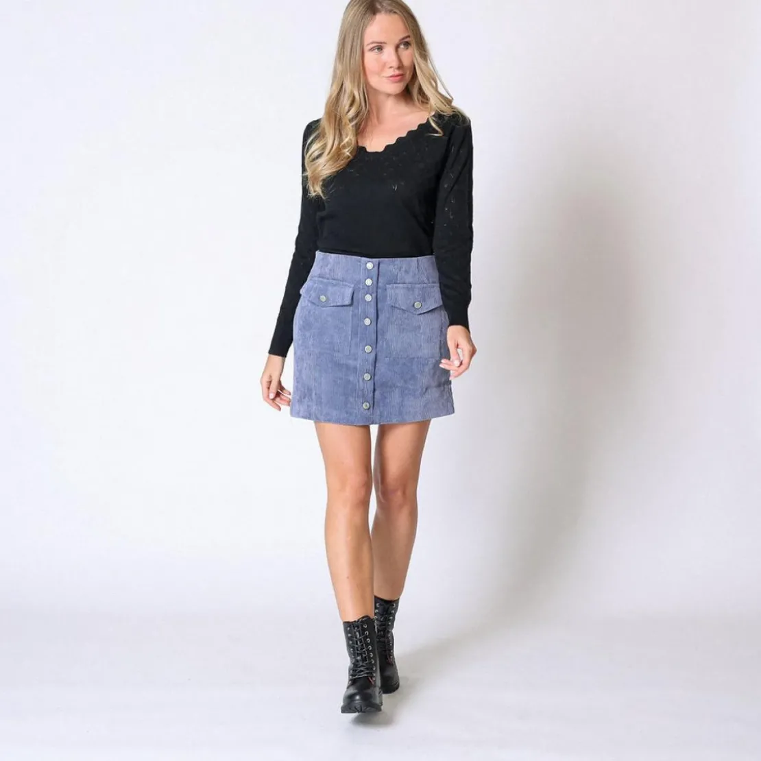 Cherry ParisMini Jupe en velours Jacksonville bleu