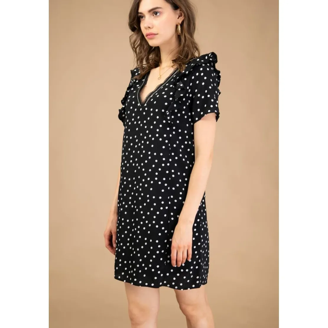 Cherry ParisRobe courte à pois noir