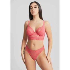 Cleo by PanacheSoutien-gorge Plongeant Armatures en Tulle Transparent - Cleo by Panache Rose- Selena