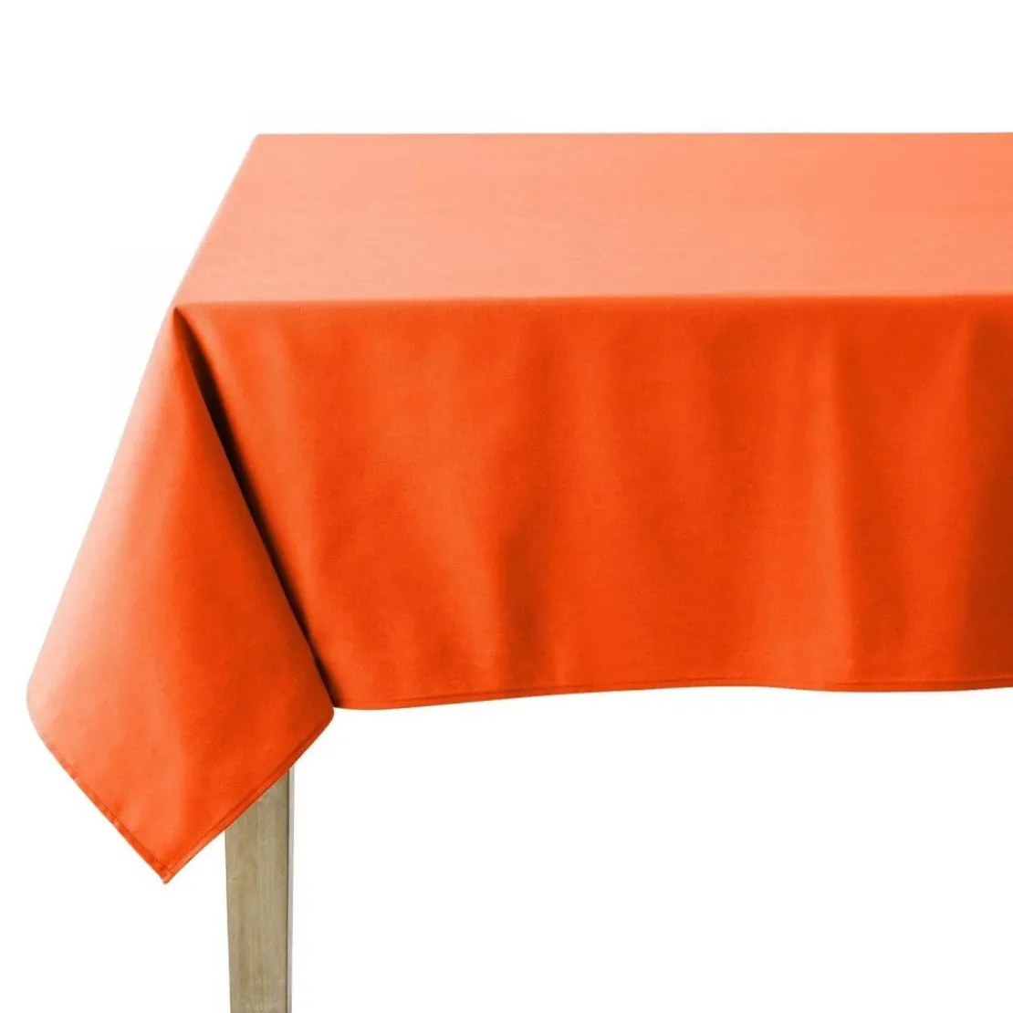 CouckeNappe unie en coton, traitée Teflon, Made in France, CAMBRAI, orange