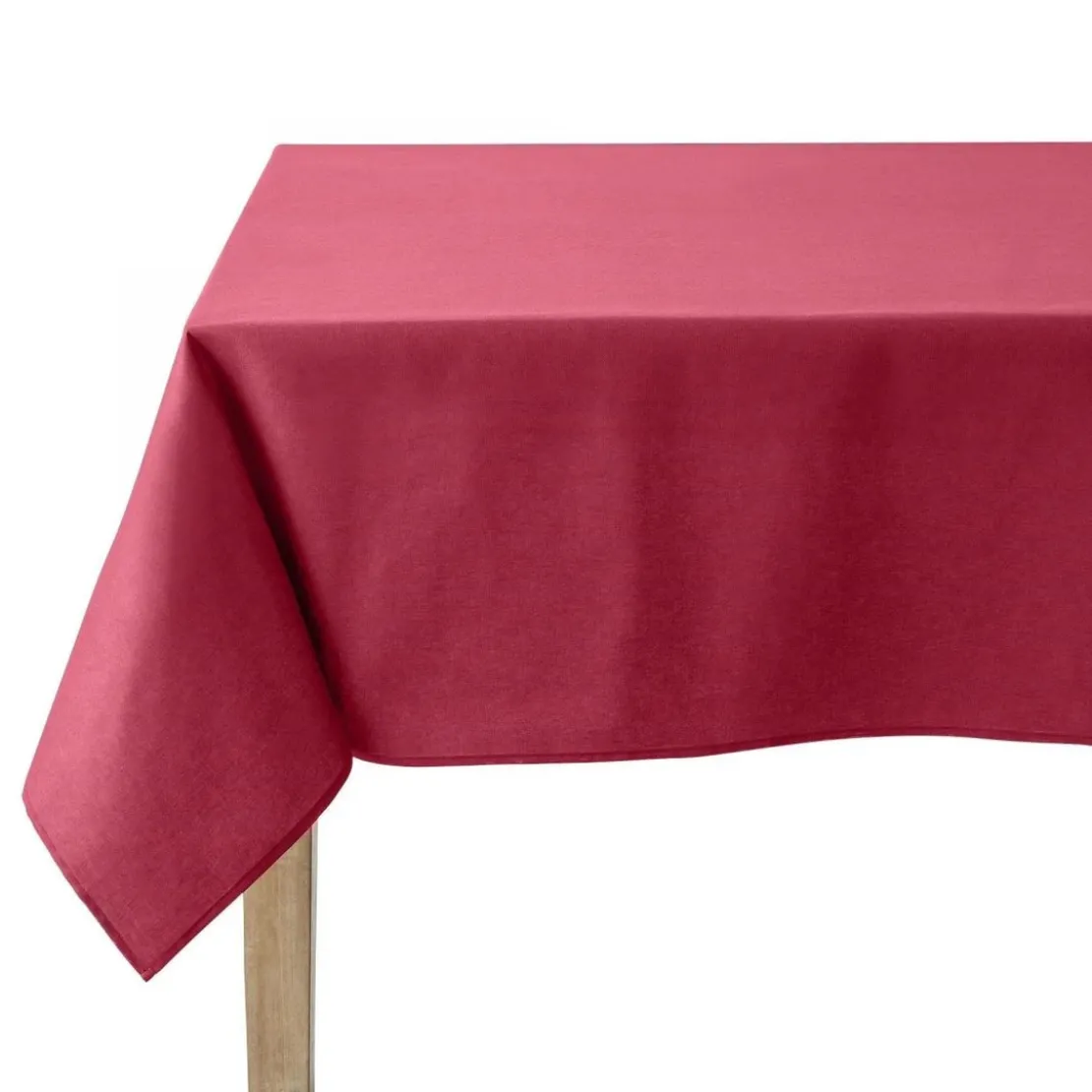 CouckeNappe unie en coton, traitée Teflon, Made in France, CAMBRAI rouge
