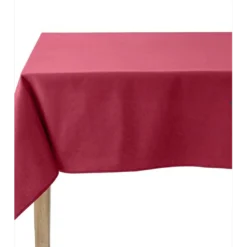 CouckeNappe unie en coton, traitée Teflon, Made in France, CAMBRAI rouge