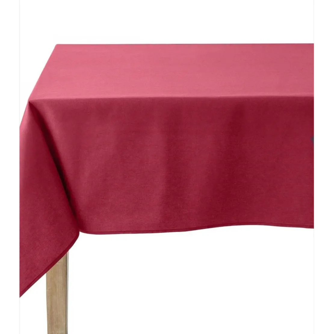 CouckeNappe unie en coton, traitée Teflon, Made in France, CAMBRAI rouge