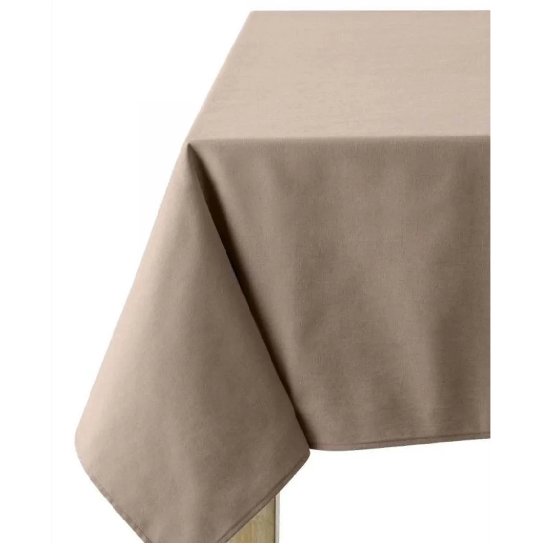 CouckeNappe unie en coton, traitée Teflon, Made in France, CAMBRAI, taupe