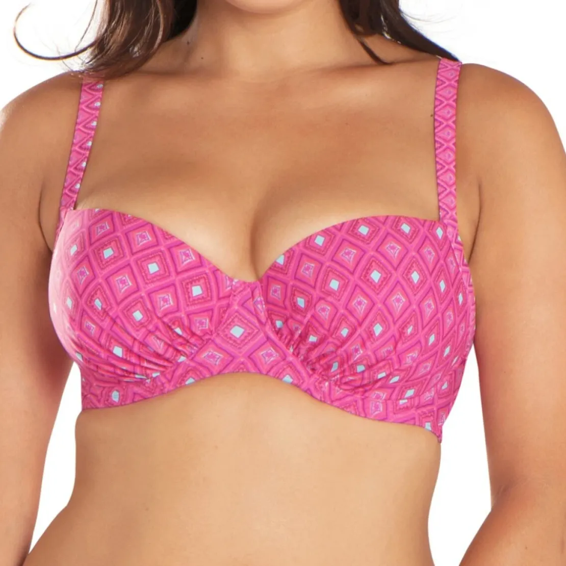 Curvy Kate MaillotBikini balconnet rose en nylon- Revive