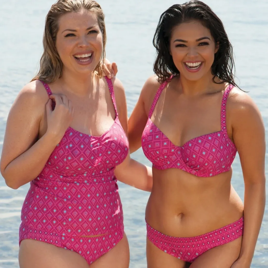 Curvy Kate MaillotBikini balconnet rose en nylon- Revive