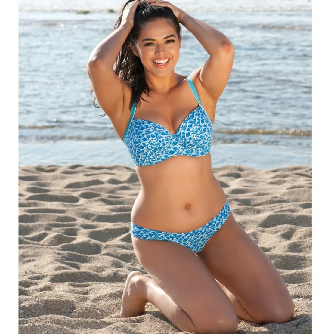 Curvy Kate MaillotBikini balconnet bleu en nylon- Riptide