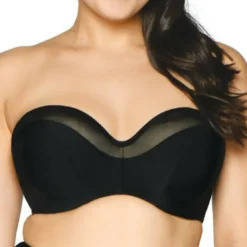 Curvy Kate MaillotSoutien-gorge de bain bandeau noir en nylon- Sheer Class