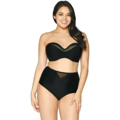Curvy Kate MaillotSoutien-gorge de bain bandeau noir en nylon- Sheer Class