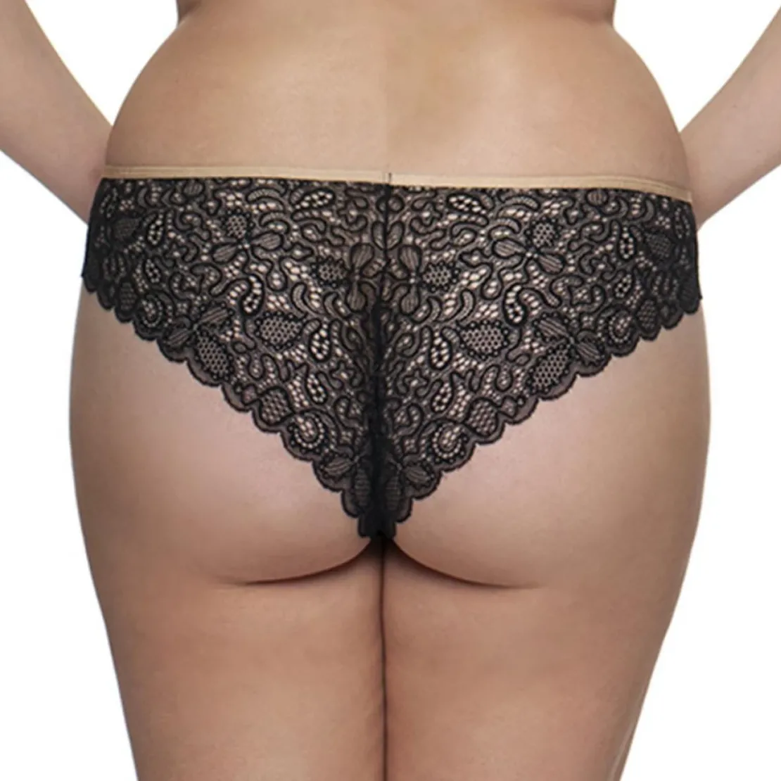 Curvy KateSlip brésilien - Noir en nylon- Ellace