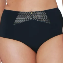Curvy KateSlip taille haute avec porte jarretelles amovibles noir- Deluxe