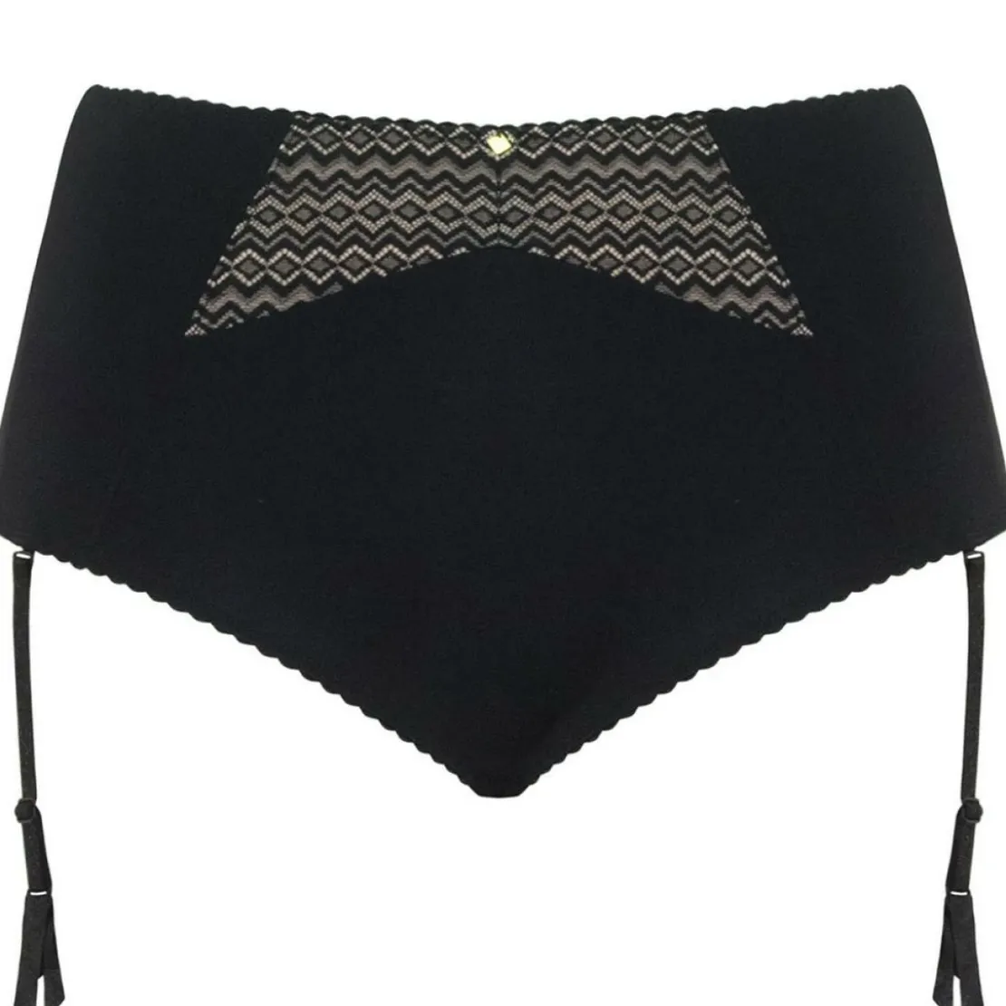 Curvy KateSlip taille haute avec porte jarretelles amovibles noir- Deluxe