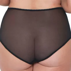 Curvy KateSlip taille haute avec porte jarretelles amovibles noir- Deluxe