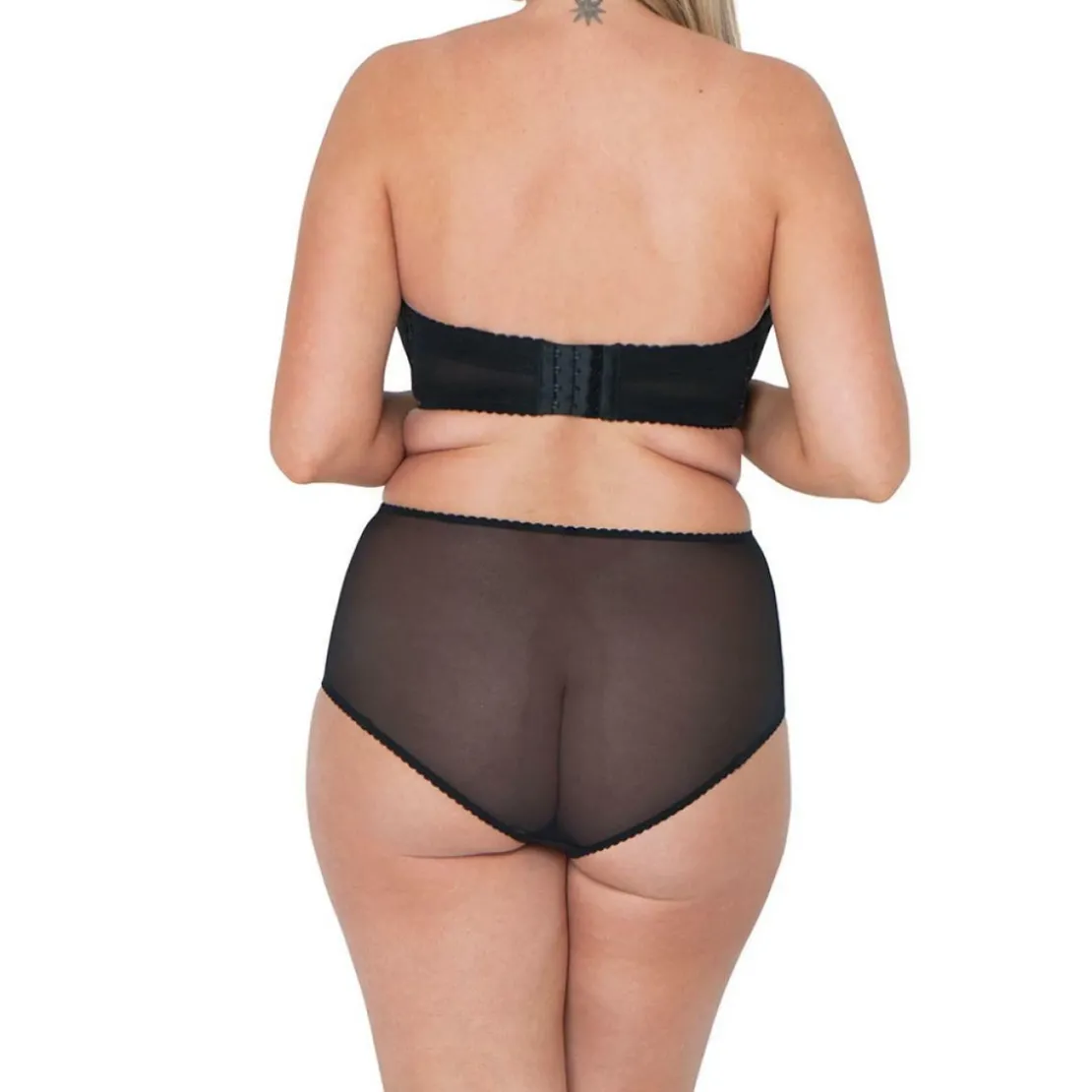 Curvy KateSlip taille haute avec porte jarretelles amovibles noir- Deluxe