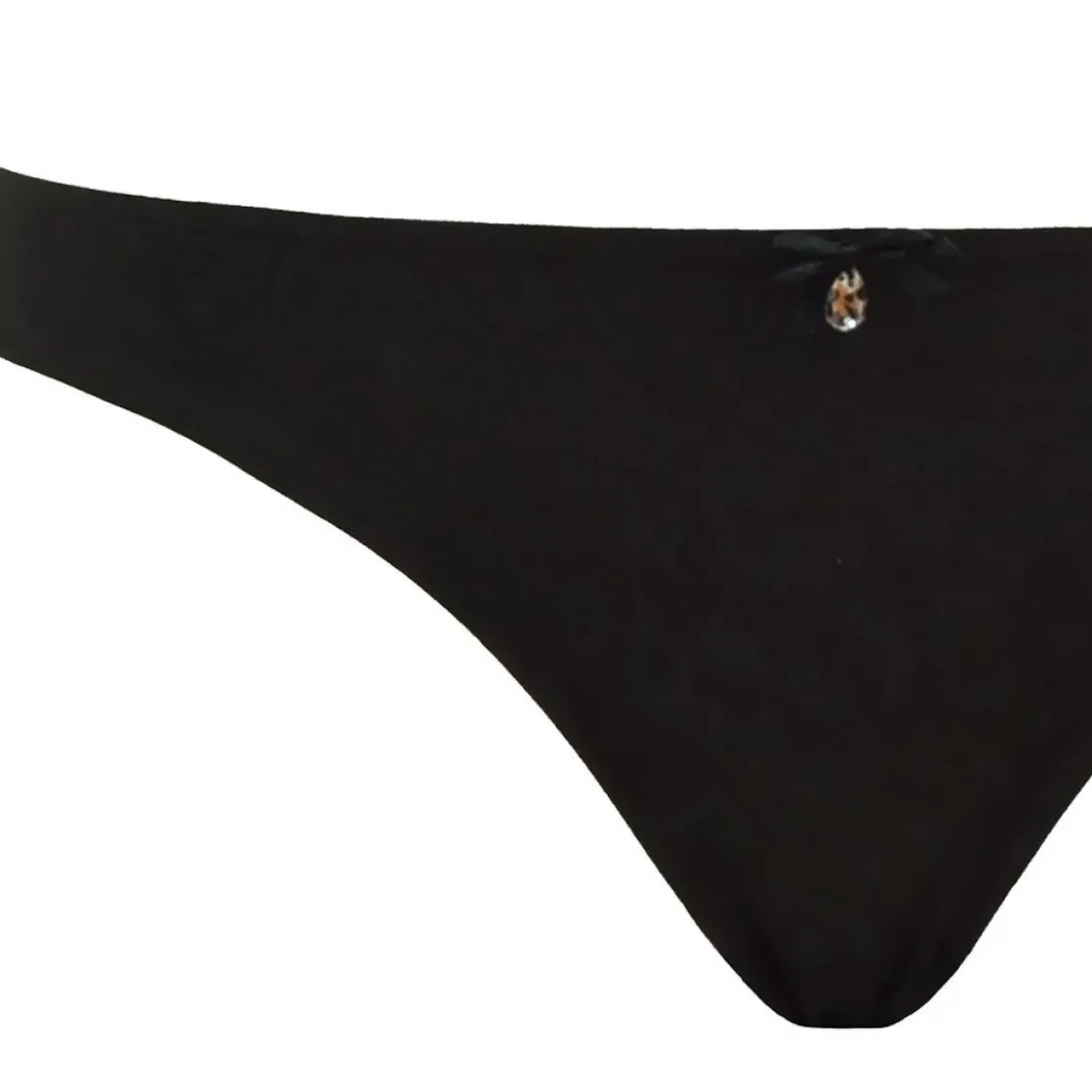 Curvy KateString - Noir en nylon- Smoothie
