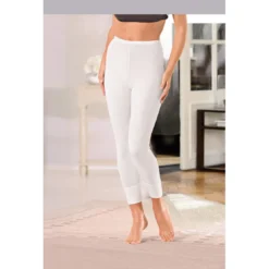 DamartCaleçon long fine côte femme blanc