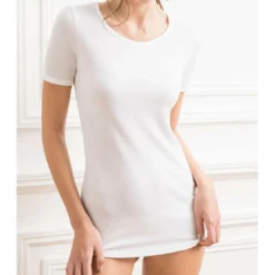 DamartLot de deux TS maille interlock blanc en coton