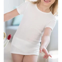 DamartLot de deux TS maille interlock blanc en coton