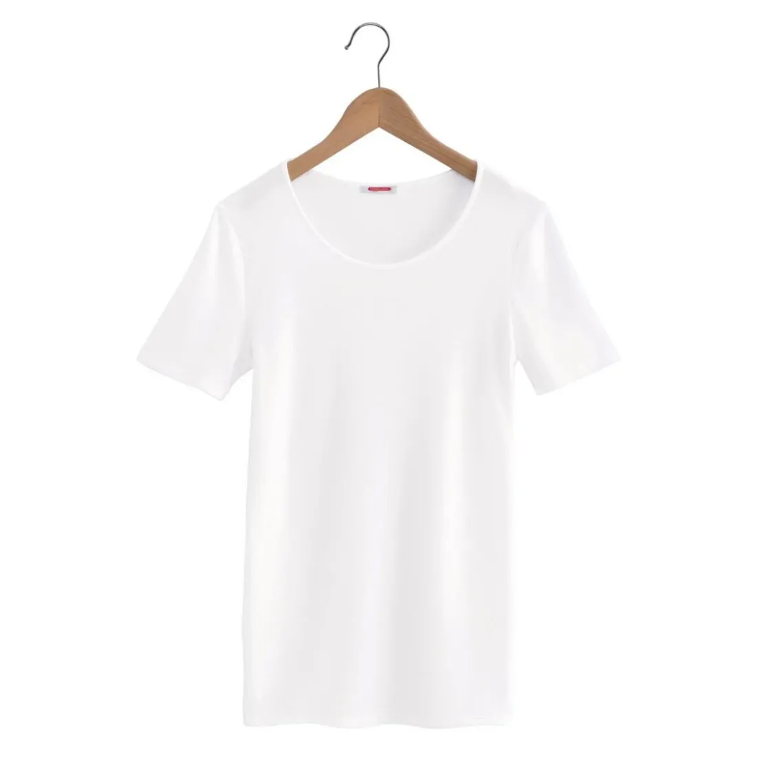DamartLot de deux TS maille interlock blanc en coton