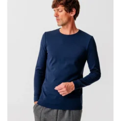 DamartTee Shirt Homme Manches Longues Marine Foncé Thermolactyl