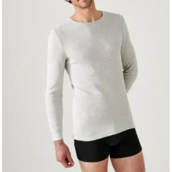 DamartTee Shirt Homme Manches Longues ThermolactylGris Chiné