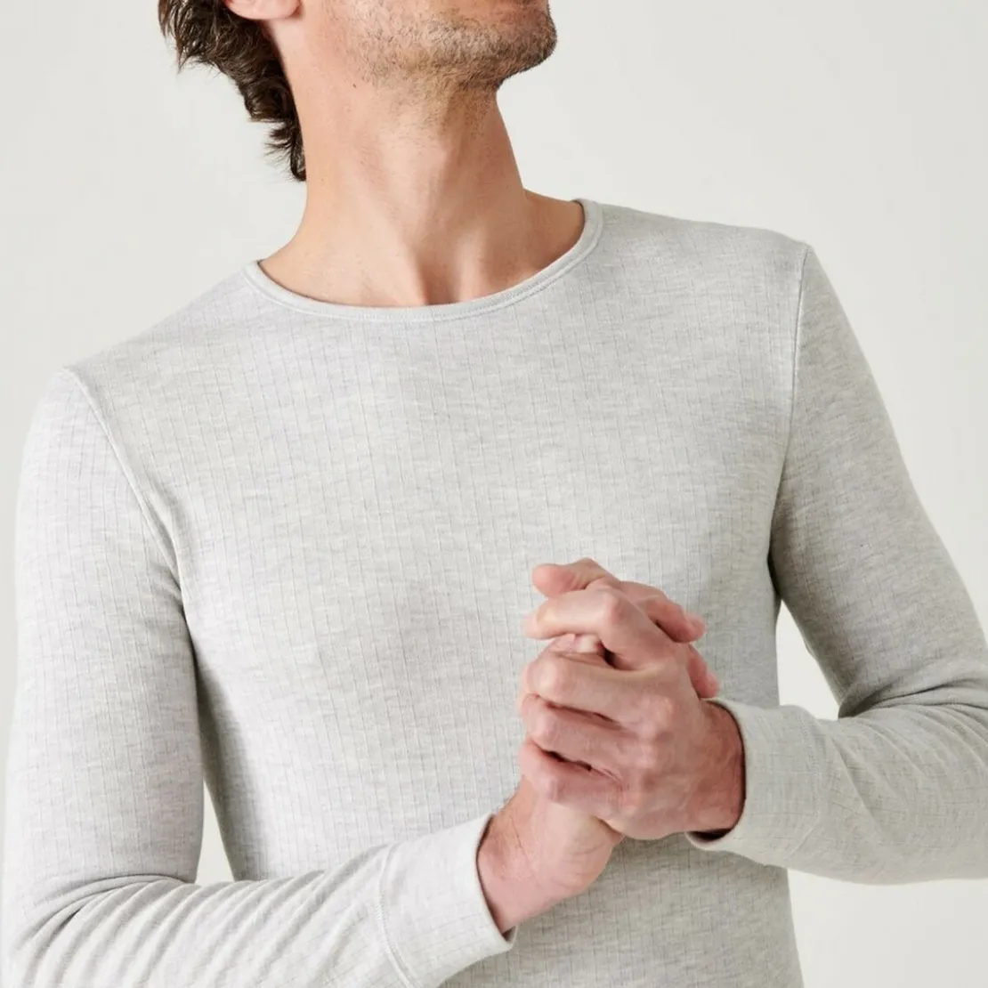 DamartTee Shirt Homme Manches Longues ThermolactylGris Chiné