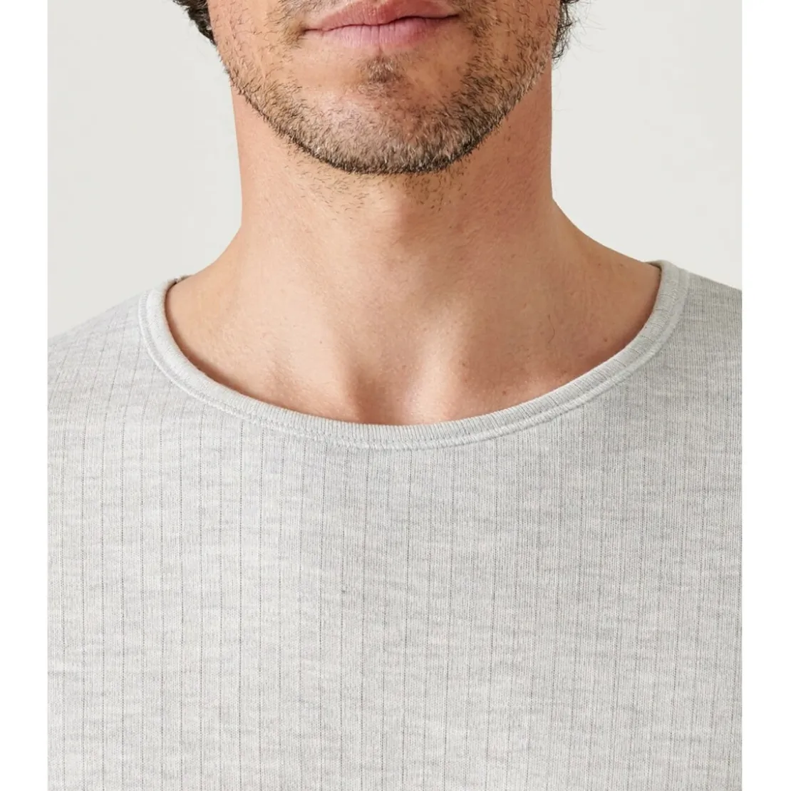 DamartTee Shirt Homme Manches Longues ThermolactylGris Chiné
