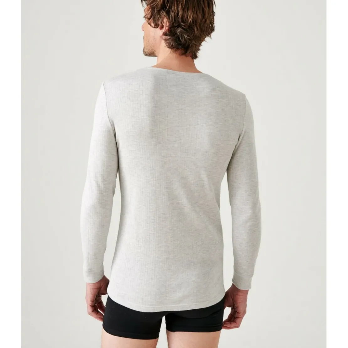 DamartTee Shirt Homme Manches Longues ThermolactylGris Chiné