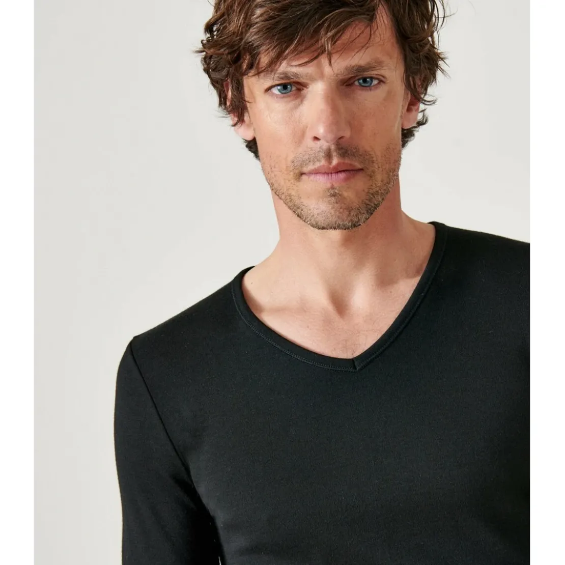 DamartTee Shirt Homme Manches Longues Noir Thermolactyl