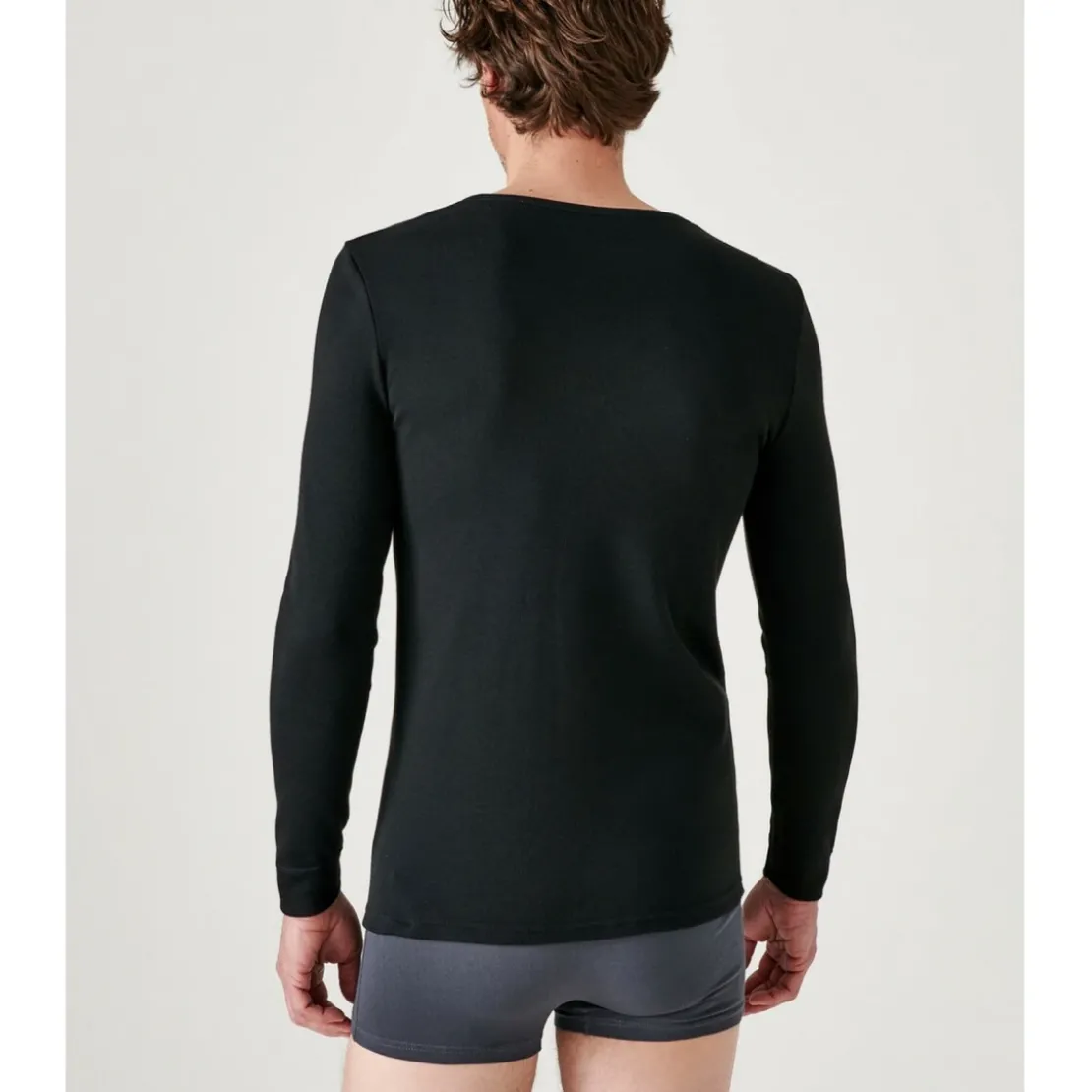 DamartTee Shirt Homme Manches Longues Noir Thermolactyl