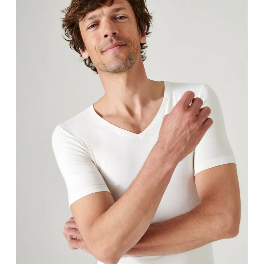 DamartTee-shirt Homme Manches Courtes Ecru Thermolactyl