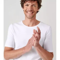DamartTee-shirt manches courtes en mailles blanc