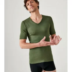 DamartTee Shirt Manches Courtes Kaki Thermolactyl