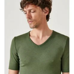 DamartTee Shirt Manches Courtes Kaki Thermolactyl