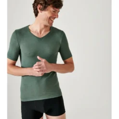 DamartTee-shirt Manches Courtes Vert Eucalyptus Thermolactyl