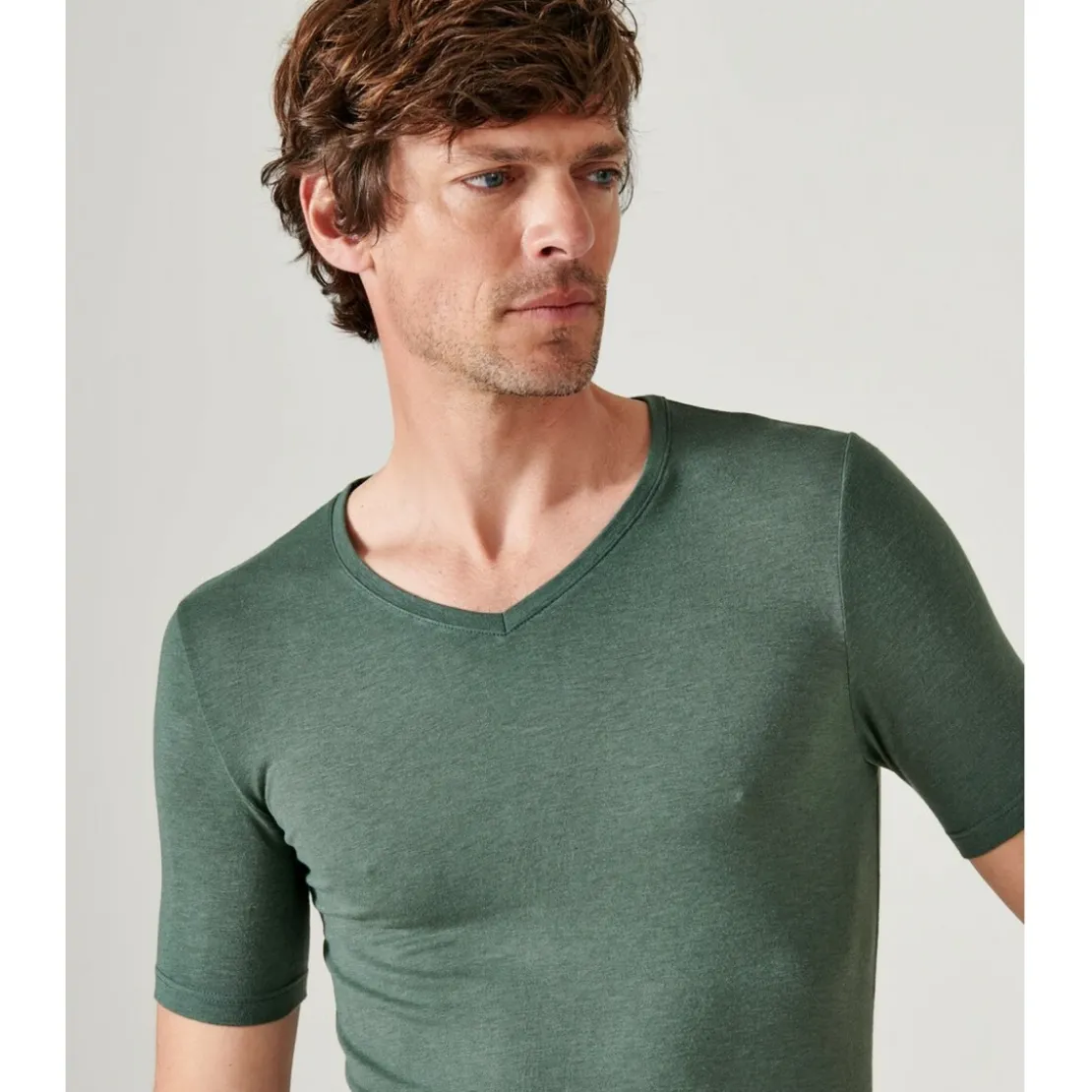 DamartTee-shirt Manches Courtes Vert Eucalyptus Thermolactyl