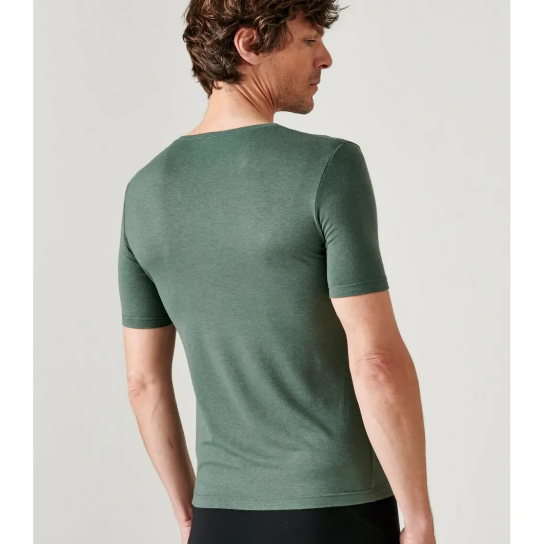 DamartTee-shirt Manches Courtes Vert Eucalyptus Thermolactyl