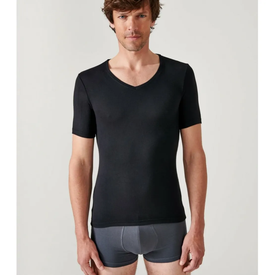 DamartTee-shirt Manches Courtes Noir Thermolactyl