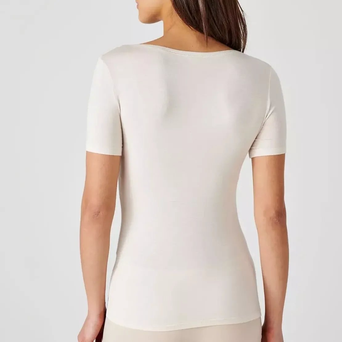 DamartTee-shirt manches courtes invisible sable en coton
