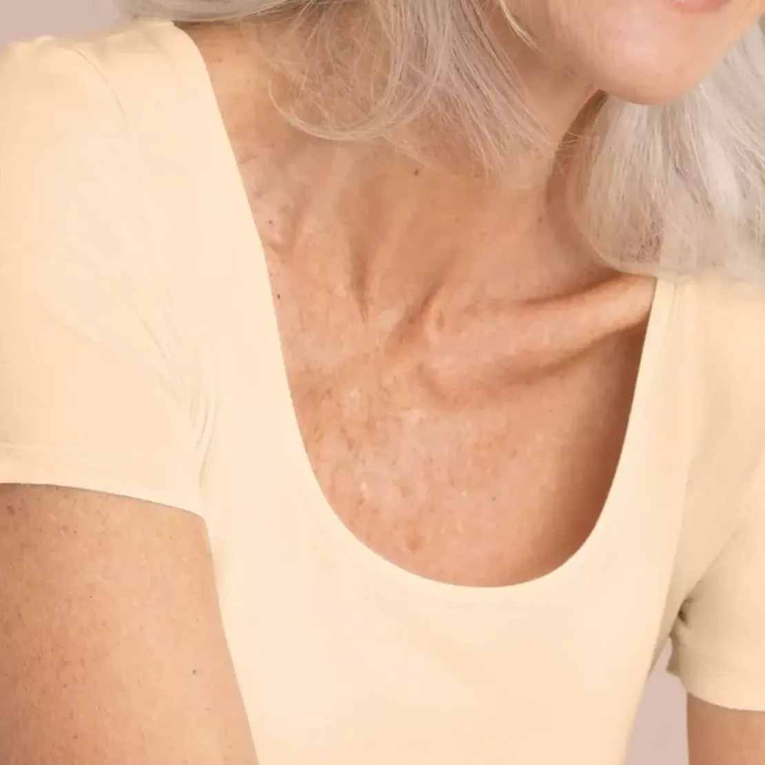 DamartTee-shirt manches courtes invisible sable en coton