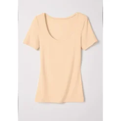 DamartTee-shirt manches courtes invisible sable en coton