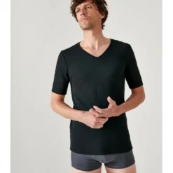 DamartTee Shirt Manches Courtes Noir Therlomactyl