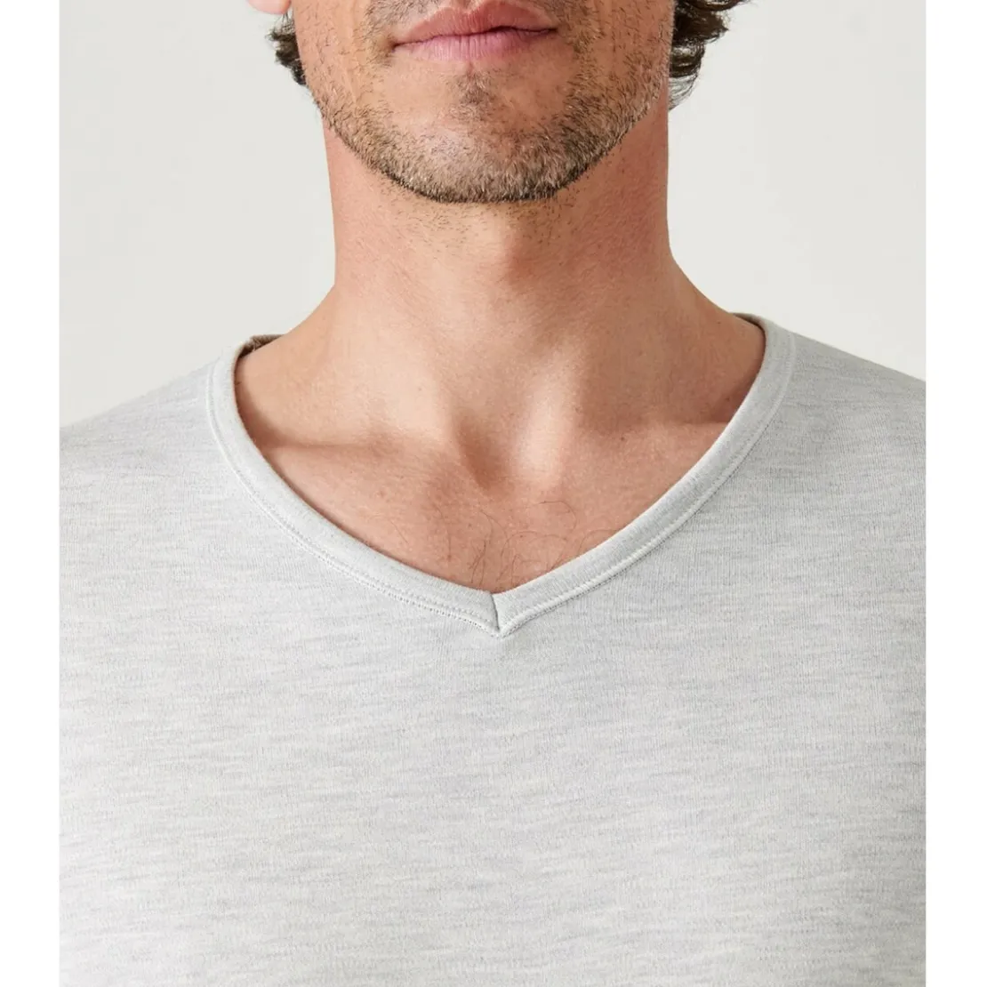 DamartTee Shirt Manches Courtes Gris Chiné Thermolactyl