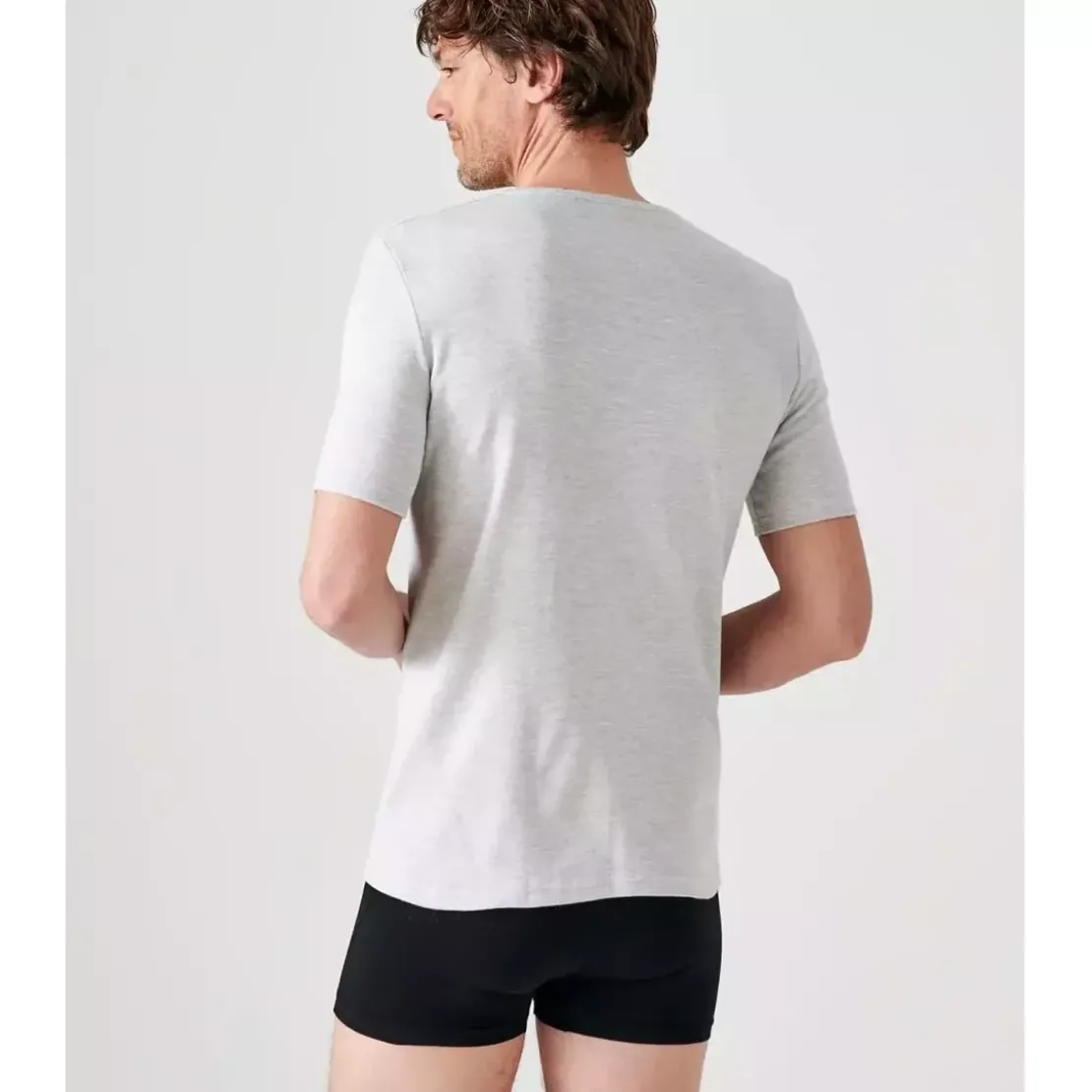 DamartTee-shirt manches courtes en mailles gris