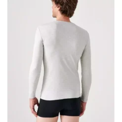 DamartTee-shirt manches longues col rond en mailles gris chiné