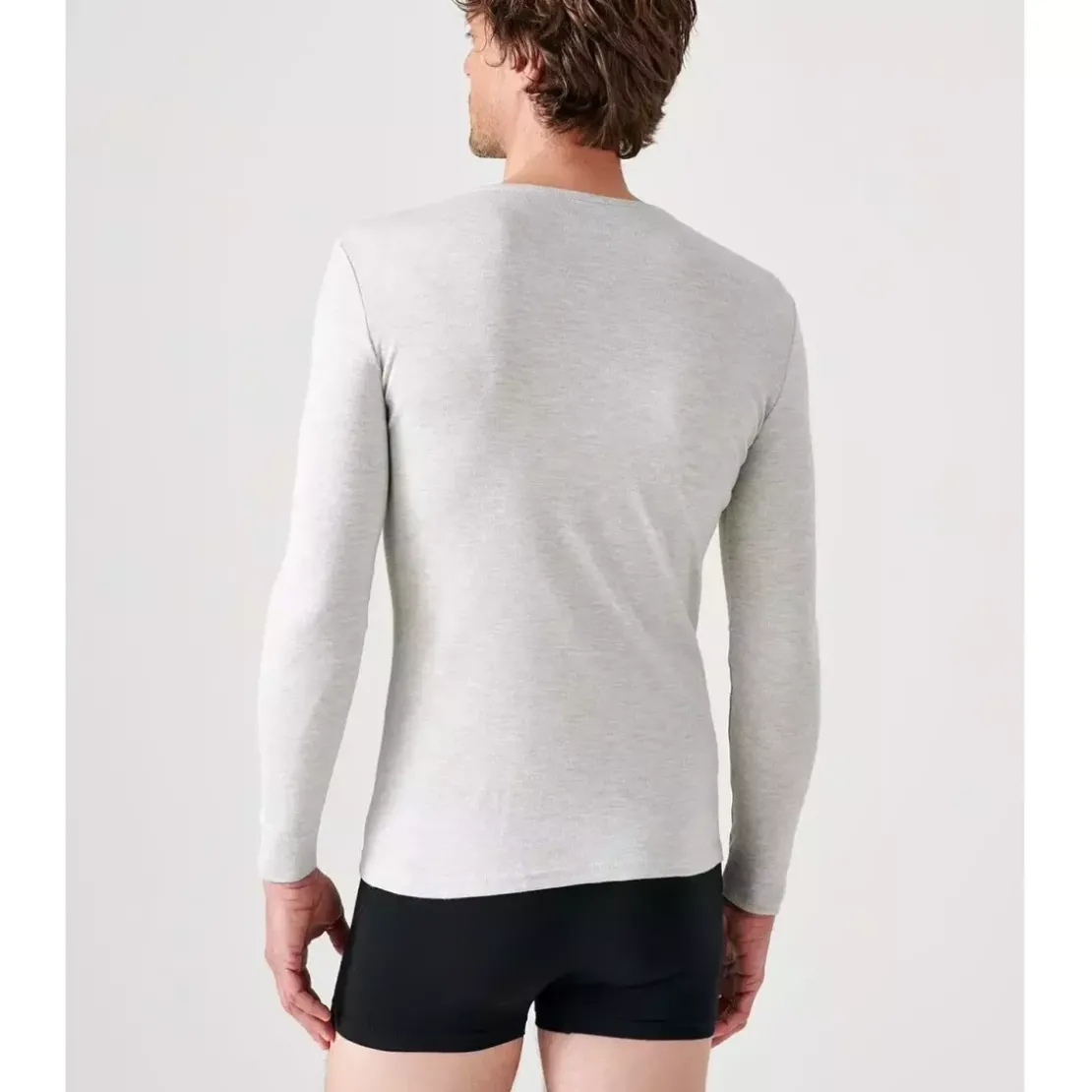 DamartTee-shirt manches longues col rond en mailles gris chiné